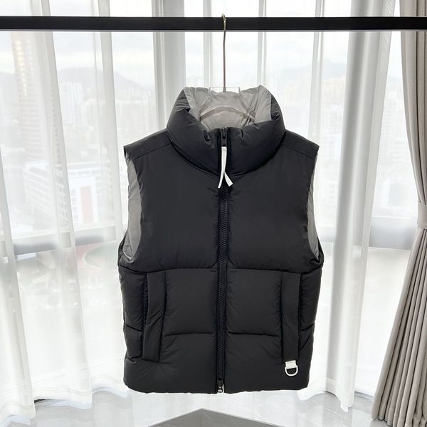 

new puffer vest goose gilet down jacket bodywarm vest capsule series white label down autumn and winter sleeveless vest coat, Black;white