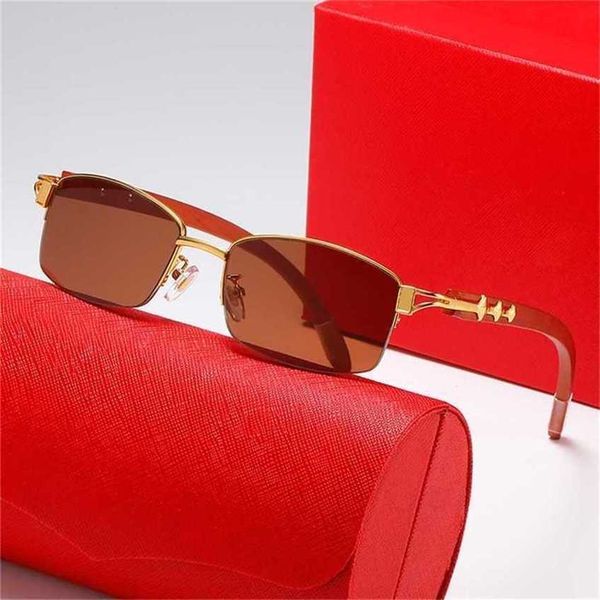 

48% off summer new half frame fishing line men's and women's wooden leg square fashion flat mirrorkajia new, White;black