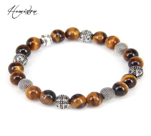 

strand style tiger039s eye stone bead and hero cross elastic bracelet heart for men b346 beaded strands3505227, Black
