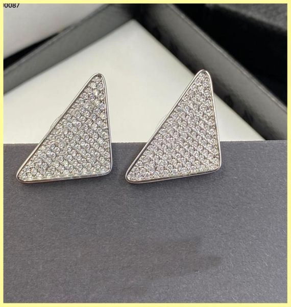 

2021 fashion diamond earrings studs luxurys designers earring gold hoop earrings women triangle earings brands jewelry wedding orn2980664, Silver