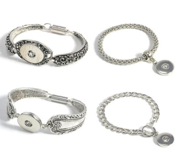 

noosa snap button bracelets magnetic clasp noosa chunks snap bracelet fit 18mm button interchangeable snap button jewelry9099553, Golden;silver