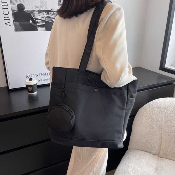 

new big bag tote bag male and female student commuting bag waterproof shoulder bag fashion versatile portable bag tide