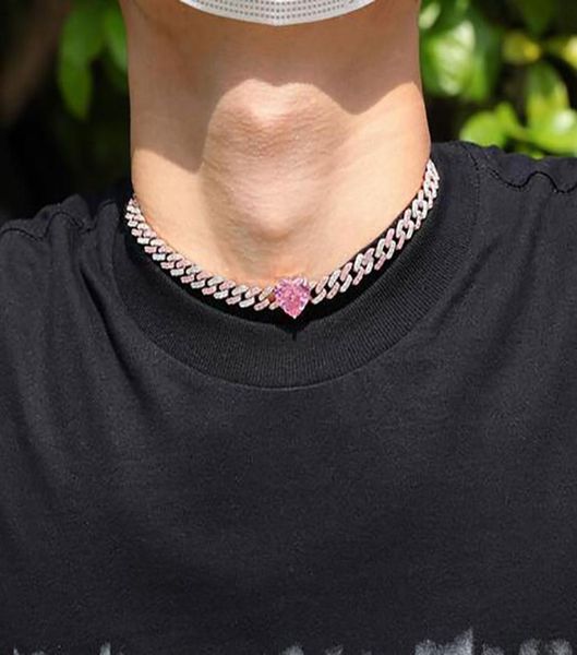 

9mm iced heart square diamond cuban choker chain bracelet anklet 14k cubic zirconia jewelry 9inch 14inch cuban chain2872419, Silver