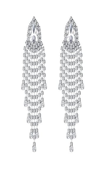 

dangle chandelier rhinestone earrings dangling tassel long sparkly sier prom party wedding for women ampdk8518470, Silver