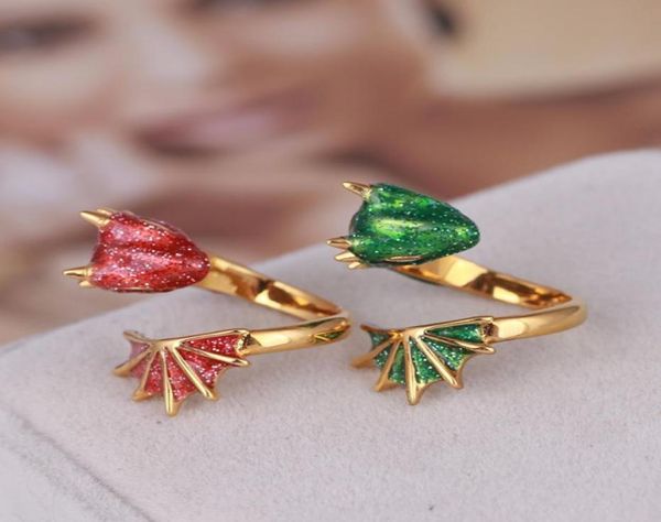 

luxury designer jewelry women rings black knight dragon rings enamei tricera hip hop openings rings for men gold plated green 2312603, Silver