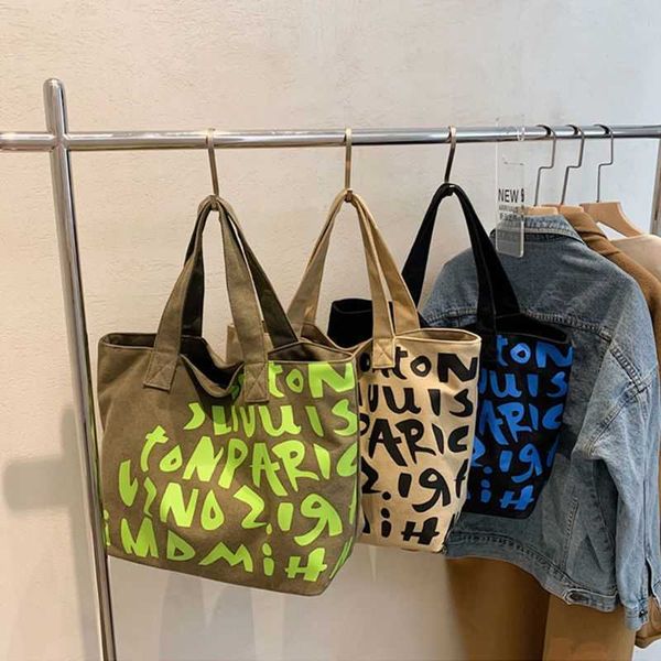 

thickened washable canvas tote bag new high capacity female student shoulder bag classroom commuter bag versatile handbag