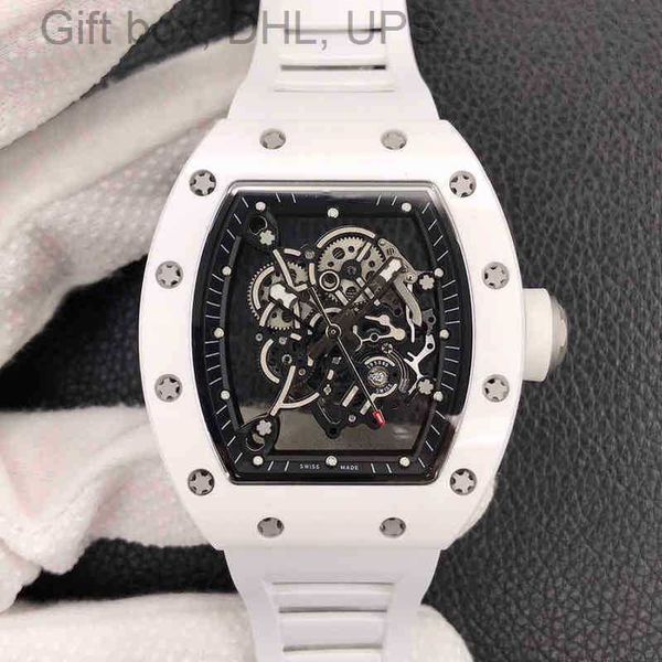 

luxury active tourbillon watches wristwatch designer kv watch rm12-01ntpt true tourbillon manual chain movement rm055 ceramic case sapphire, Slivery;black