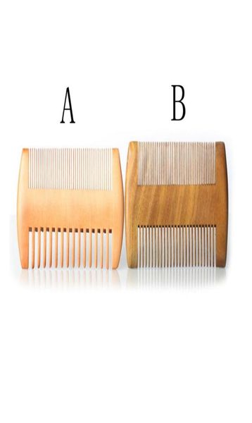

customized engraved your logo wooden comb antistatic hair beard comb pocket wood combs dense tooth perforated strainer9731973, Silver