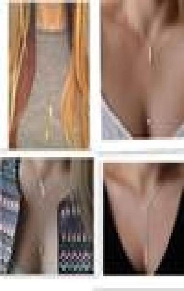 

2016 european and american fashion simple pendant necklace sweater chain ossicular chain necklace 034y 3088593, Black