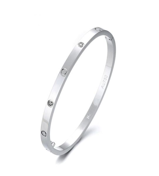 

4mm thin silver bracelets bangles for women men 316l titanium steel gold screwdriver bracelets lovers bracelet with bag 1619cm2639615, Black