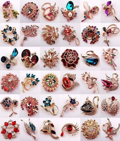 

10pcslot mix style fashion crystal brooches pins for jewelry craft gift br7011534993, Gray