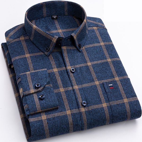 

men's t shirts 2023 pure cotton plaid shirt long sleeve regular fit men casual oversized leisure autumn male blouse plus size 230717, White;black