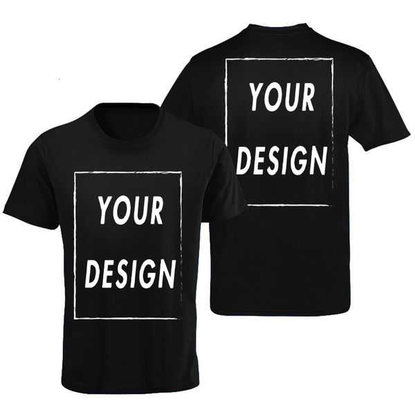 

men's t-shirts custom tshirt front back print professional your own text po male personalized premium gifts t-shirt eu size 100% cotton, White;black