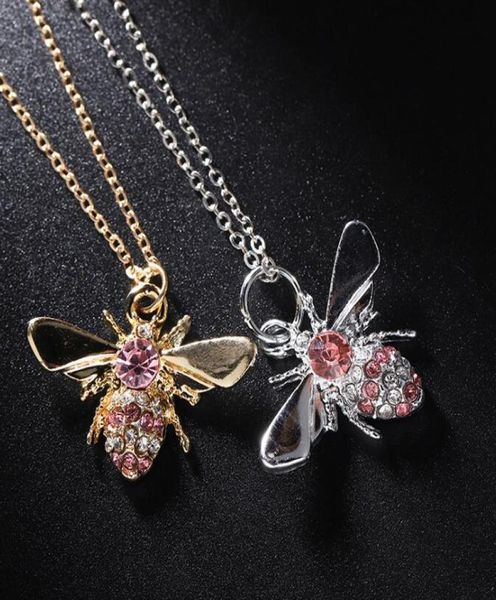 

new product accessories mori series simple necklace jewelry color preservation point diamond bee pendant clavicle chain 7366329, Silver