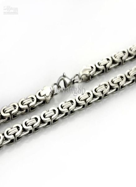 

1pcs 63mm distinctive classical mens jewelry silver stainless steel byzantine chain nckelace216quot6028117