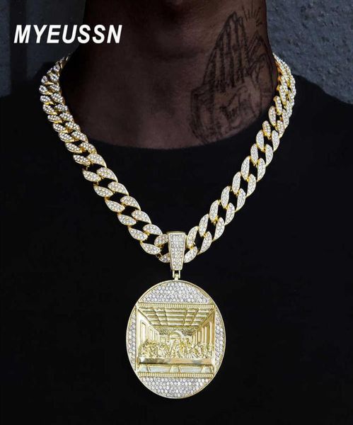 

hip hop last supper pendant necklace men039s jewelry iced out cuban link fashion men gift jewelry chain 210929253c9479405, Silver