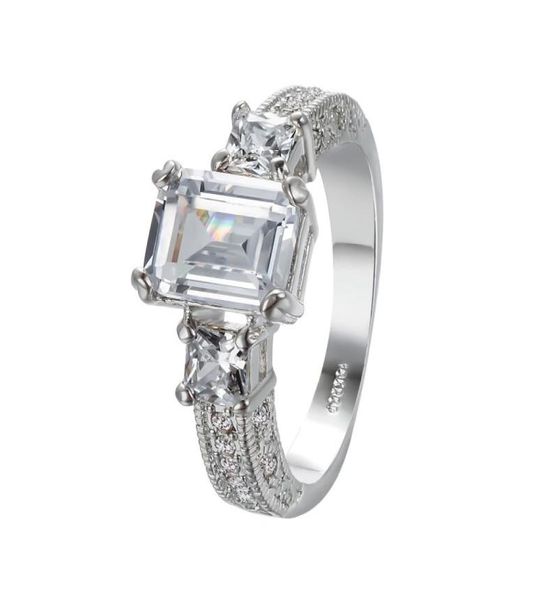 

yoursfs 6pcsset zircon wedding ring fashion 18k gold plated jewelry6927554, Silver