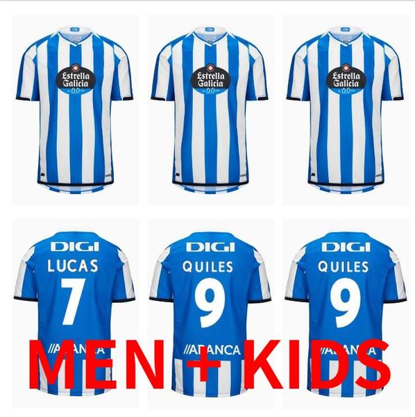 

23 24 camisetas deportivo la coruna soccer jerseys kids kit futbol 2023 2024 football shirts home away lucas quiles mario.s ruben d. d.villa, Black;yellow