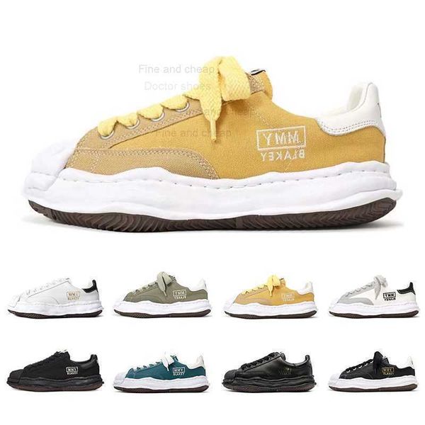 

mihara yasuhiro original sole mens casual shoes sneaker mmy blakey wayne original leather women men luxury loafers canvas shoe flat trainers, Black