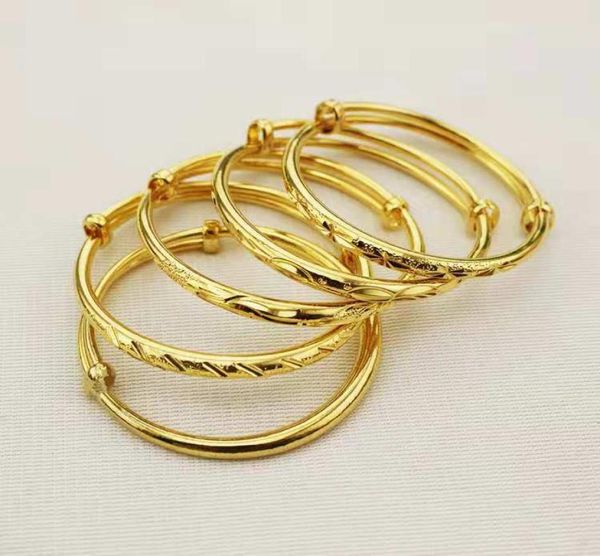 

lovely baby bracelet bangles 24k yellow gold plated stars bangles bracelet for babies children nice gift4180762, Black