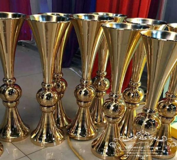 

new arrival elegant trumpet vases table centerpiece wedding decorations gold silver metal flower vase78644113683360