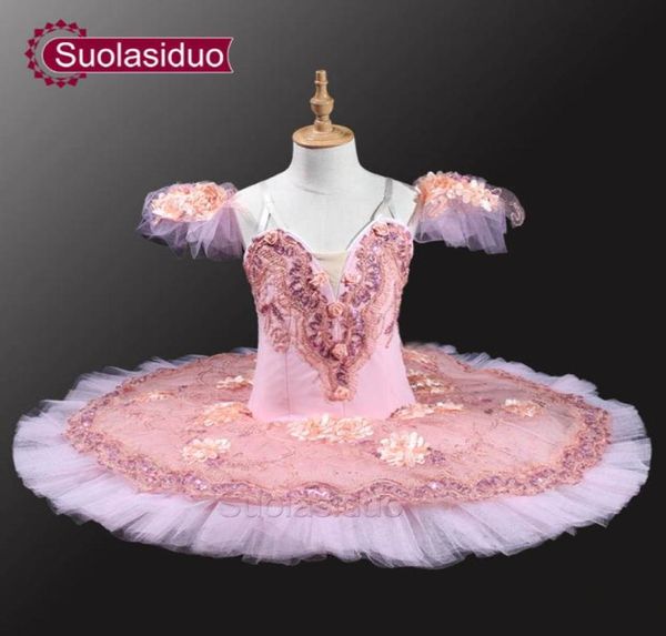 

pink peach professional ballet tutus pancake tutu women classical ballet tutu with flowers stage dancewear costomes sd00371313992, Black;red
