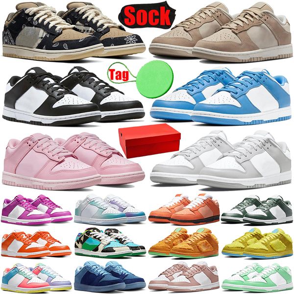 

box with designer shoes for mens womens sneakers panda sanddrift university blue syracuse grey fog scarpe men women trainers plate-forme cas, Black