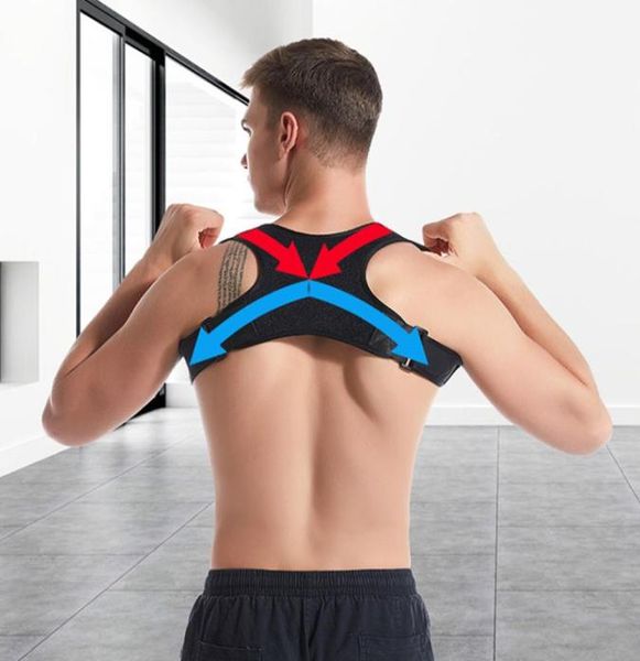 

adjustable posture corrector belt spine back shoulder brace support invisible hunchback belts1098339, Black;blue