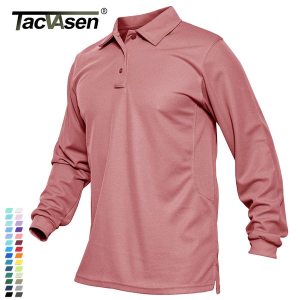 

men's polos takawasen summer long sleeve performance quick drying polo t-shirt men's tactical shirt golf team work shirt jersey ca, White;black