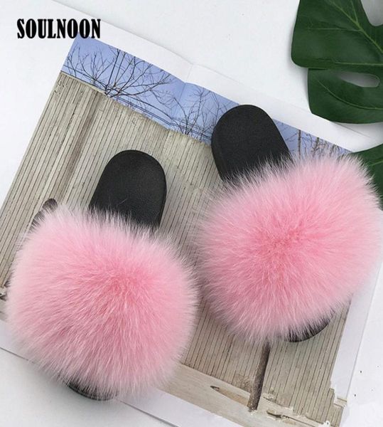 

children fluffy fur slippers kids real fur slides girls flat indoor home slippers child furry slides baby plush flip flops7863120, Black;grey
