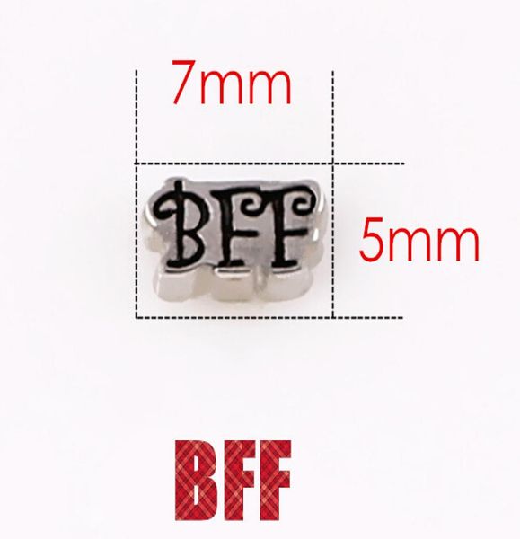 

whole 20pcslot bff letter floating locket charms fit for memory living floating locket fashion jewelrys6404150, Bronze;silver