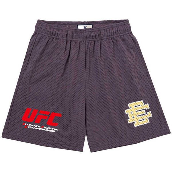 

american trendy brand ee mesh sports fitness shorts basketball running trend loose fitting training shorts for men and women in summer, White;black