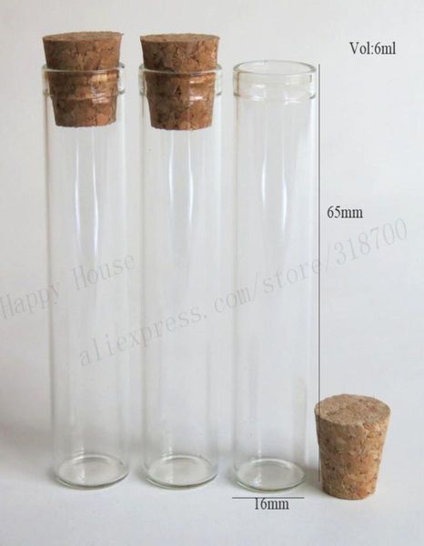 

100pcslot 6ml mini clear glass tube with wooden cork6cc small glass sample vials 06ml 1ml till 1000ml is available8550602