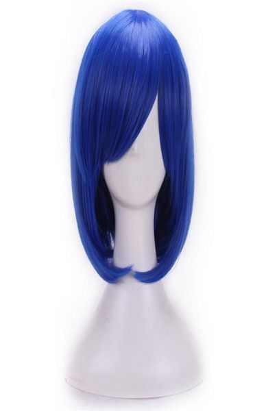 

woodfestival synthetic wigs for women heat resistant fiber wig bob cosplay dark blue hair bangs 891640, Black