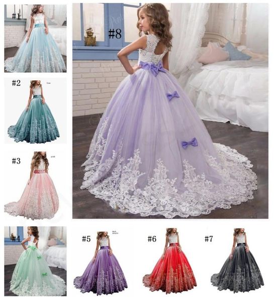 

2019 tulle custom cute little girl flower girl dress sleeveless floor length hand made kids party birthday dress6792551, White;blue