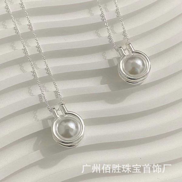 

designer pearl necklace female ay elegant simple and atmosphere bamboo joint collar chain summer new fashion versatile neckchain jewelry, Black