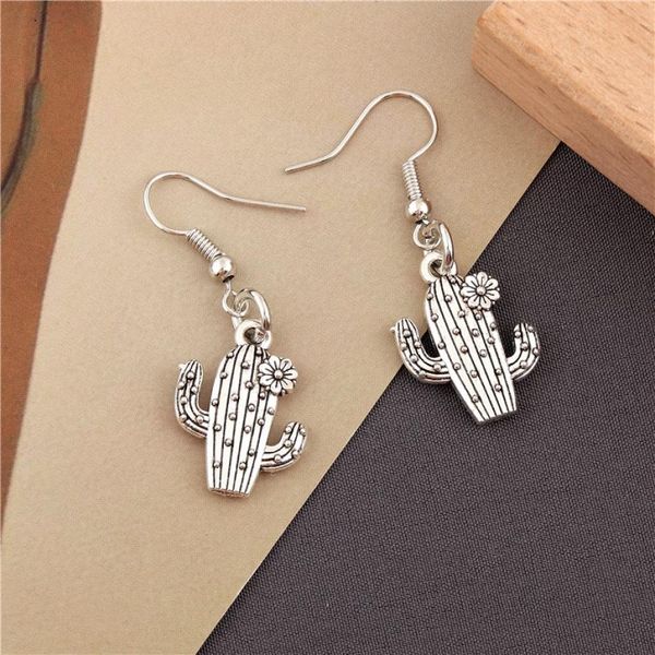 

fashion 20pair vintage cactus flower charm earrings for women girls retro cute little drop earrings jewelry5139496, Golden