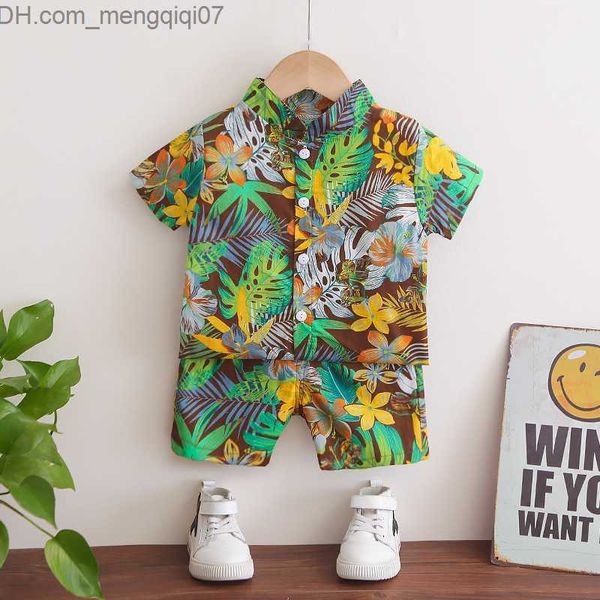 

clothing sets baby hawaii short sleeve set for children's clothing boys and girls printed short sleeve beach fashion 2-piece summer chi, White
