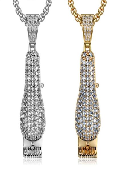 

hip hop iced out 3d shaver pendant gold silver plated micro paved men charm bling jewelry5007309