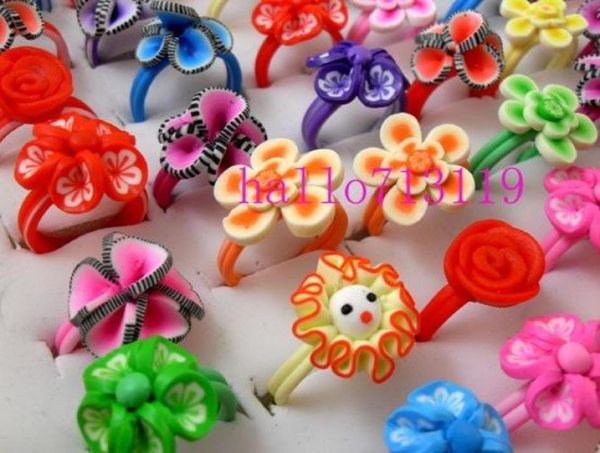 

100pcs mix flower girl039s children039s kids rings birthday party gift whole jewelry lots9331114, Silver