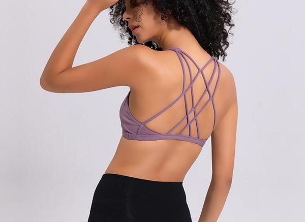 

cross straps gym sports bra women wireless yoga fitness padded push up yoga bra crop activewear xsxl9693741, White;black