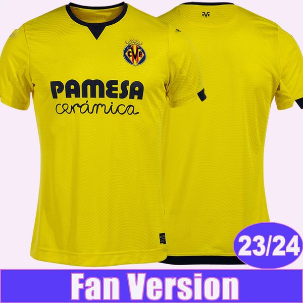 

2023 24 villarreal chukwueze pau mens soccer jerseys gerard foyth yeremy a.pedraza home football shirt short sleeve uniforms, Black;yellow