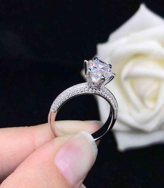 

fantastic 15ct round cut diamond ring for women wedding jewelry solid platinum 950 r1094884347, Silver