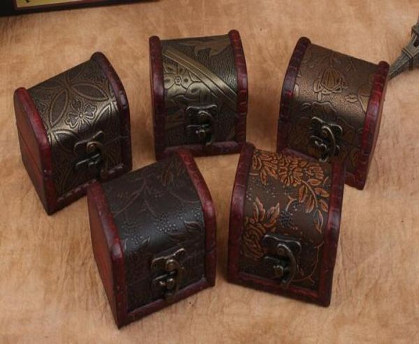 

vintage jewelry box organizer storage case mini wood flower pattern metal container handmade wooden small boxes6250530, Black;white