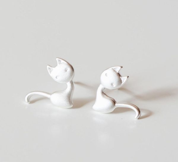 

fashion mini cute cat stud earrings vogue silver ear studs earrings female minimalist charm jewelry for women wedding party access5748535, Golden;silver