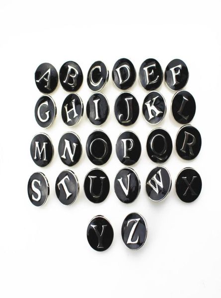 

complete set alphabet black 26pcslot mix az letters snap buttons bracelets diy 18mm snap button necklace braceletbangles jewelr1041846, Golden;silver
