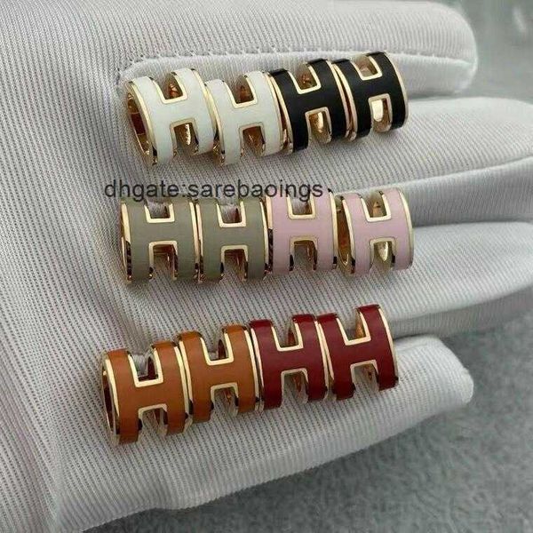 

aher mas luxury designer earring h family enamel h letter earrings silver plated 18k gold family large small h letter earrings female grxe, Golden