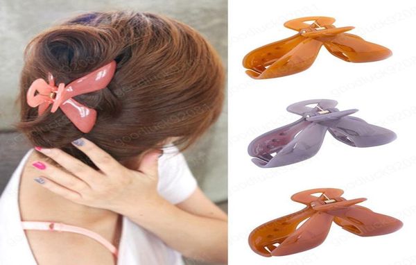 

women hair claw crab clamp girls plastic large ponytail clip pure color hairpin claws clamp headwear hair accessories new5269937, Slivery;golden