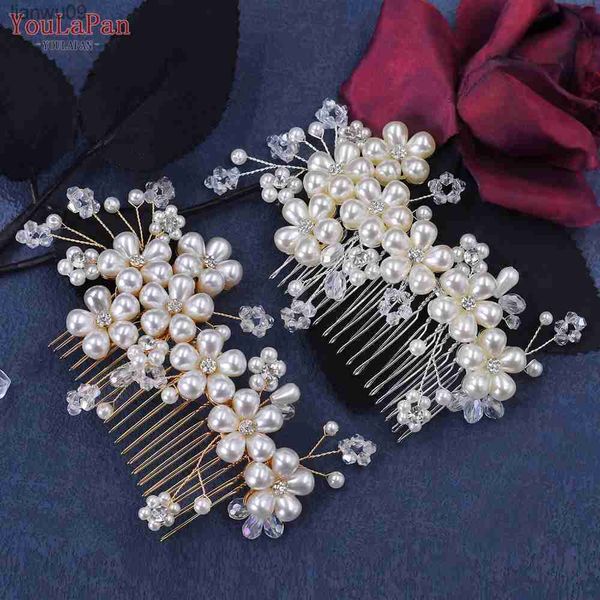 

ueen hp05 pearl hair comb accessories for women wedding headwear handmade crystal bridal hair clip bridal tiara headdress l230704, White;golden