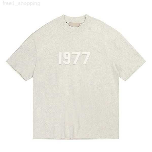 

designer brand mens t shirt essent glued letter pattern short sleeve leisure loose womens essentail t-shirt high street couple essentiel clo, White;black